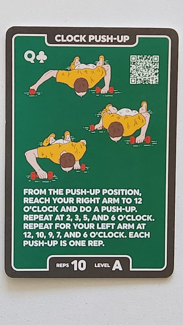 Illustration of CLOCK PUSH-UP exercise